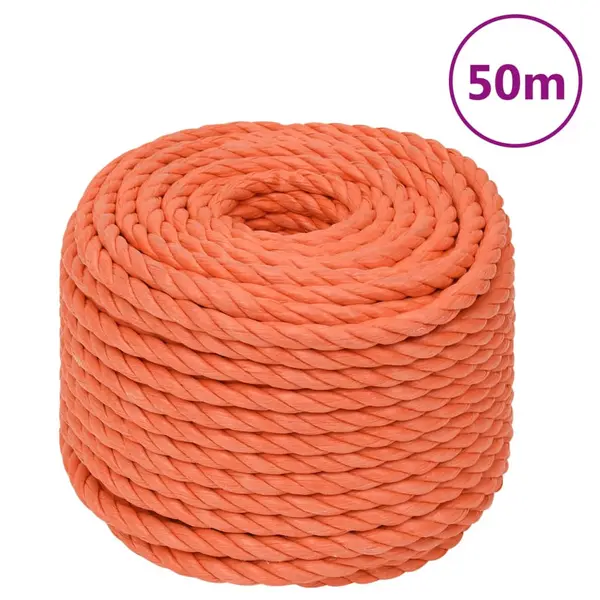 Gossi franghie de lucru, portocaliu, 10 mm, 50 m, polipropilena