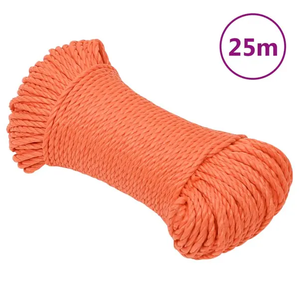 Gossi franghie de lucru, portocaliu, 8 mm, 25 m, polipropilena