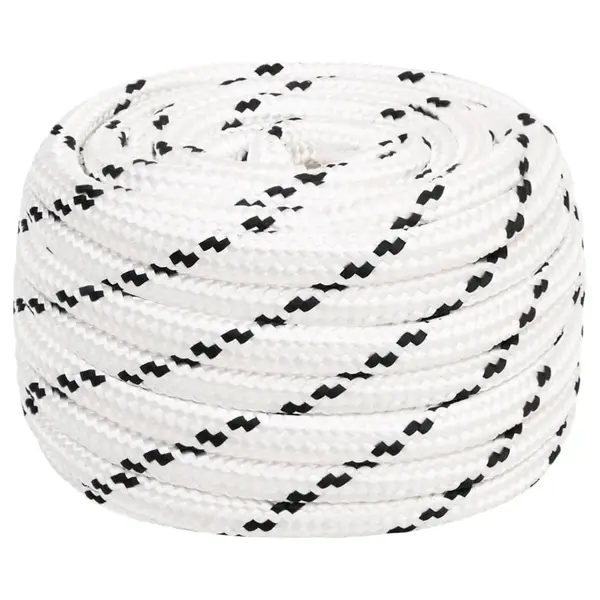 Gossi franghie impletita pentru barca, alb, 16 mm x 25 m, poliester
