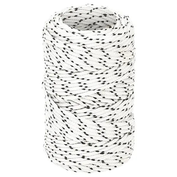 Gossi franghie impletita pentru barca, alb, 2 mm x 25 m, poliester