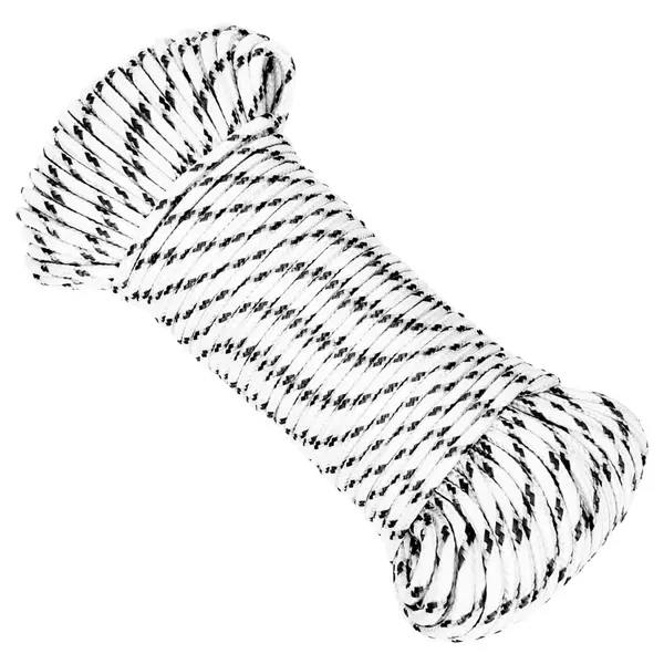 Gossi franghie impletita pentru barca, alb, 4 mm x 250 m, poliester