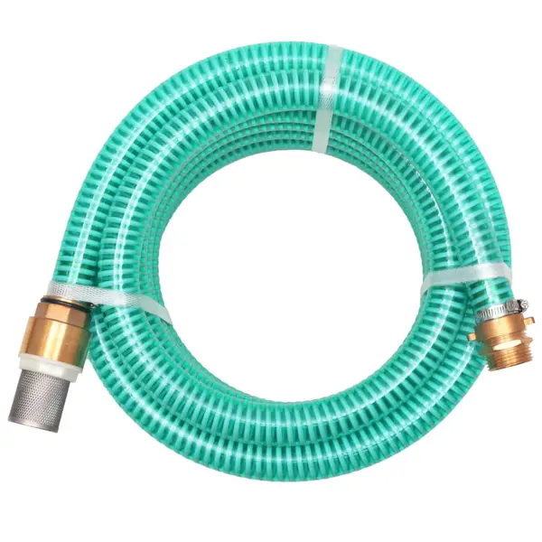 Gossi furtun de aspiratie, conectori de alama, 7 m, 25 mm, verde