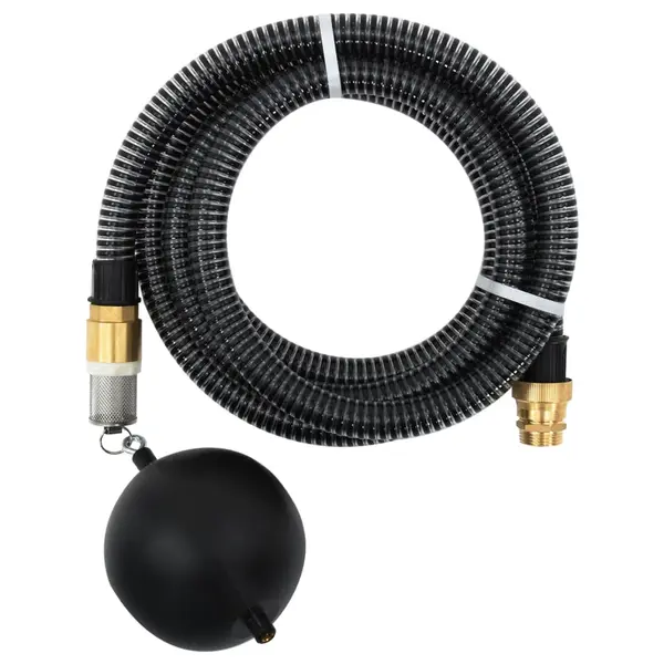Gossi furtun de aspiratie cu racorduri din alama, negru 1,1 20 m pvc