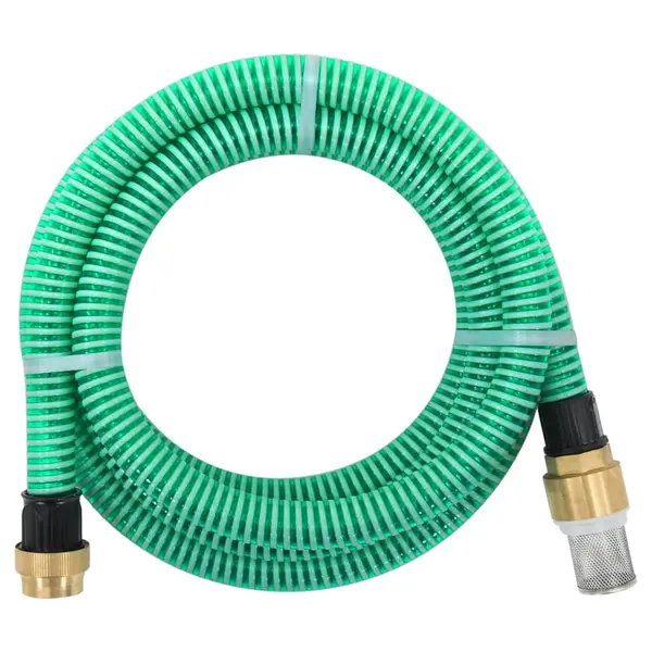 Gossi furtun de aspiratie cu racorduri din alama, verde 1,1 20 m pvc