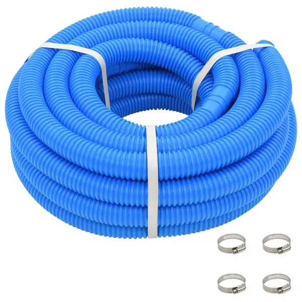 Gossi furtun de piscina cu cleme, albastru, 38 mm, 12 m