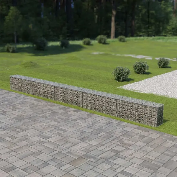 Gossi gabion perete cu capace, 600 x 30 x 50 cm, otel galvanizat