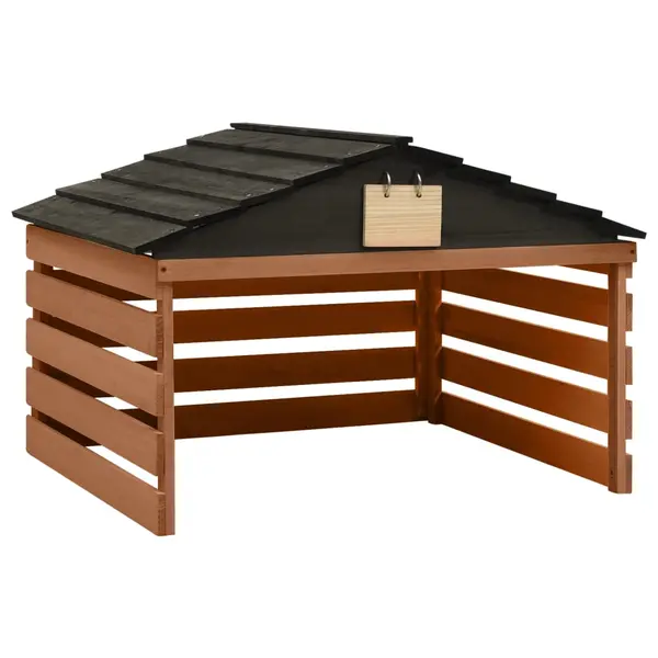 Gossi garaj masina de tuns iarba, negru & maro, 78x74x54 cm lemn brad