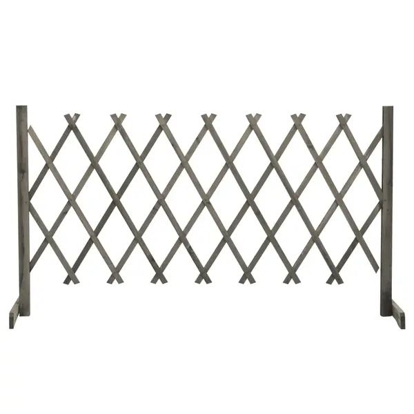 Gossi gard cu zabrele de gradina, gri, 150x80 cm, lemn masiv de brad