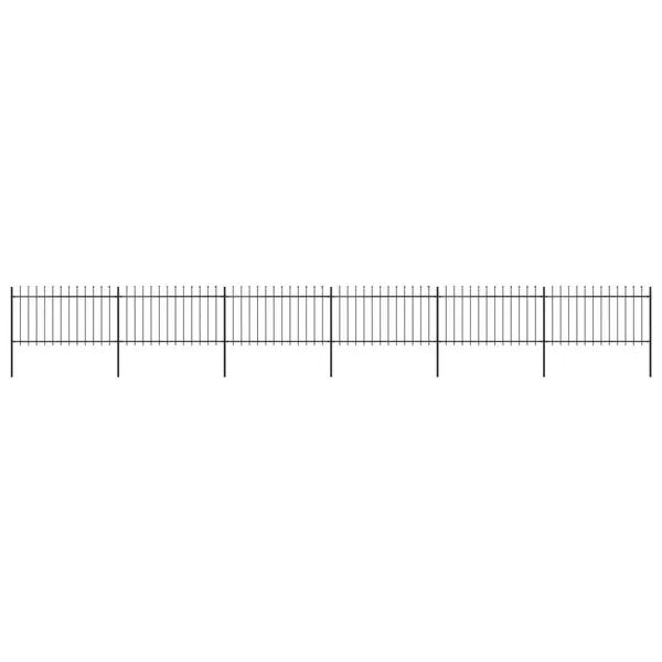 Gossi gard de gradina cu varf sulita, negru, 10,2 m, otel