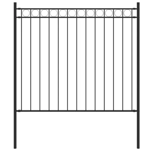 Gossi gard de gradina, negru, 1,7x0,8 m, otel