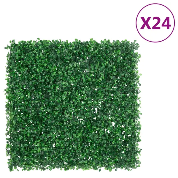 Gossi gard din frunze de arbust artificiale, 24 buc., verde, 50x50 cm