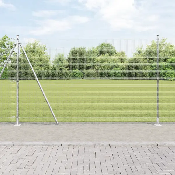 Gossi gard din sarma sudata cu 13 stalpi cu flansa 1.5x25 m din otel galvanizat