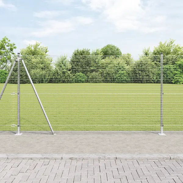Gossi gard din sarma sudata cu 7 stalpi flansati 1.2x10 m otel galvanizat