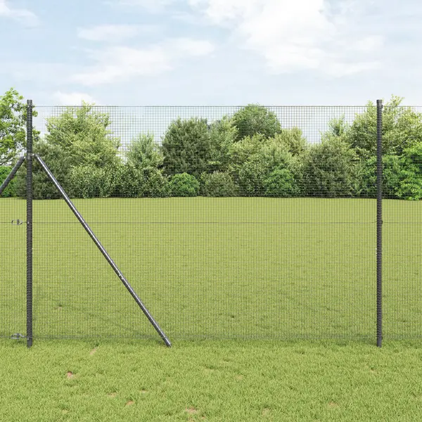Gossi gard din sarma sudata cu 7 stalpi gri 1.4x50 m otel