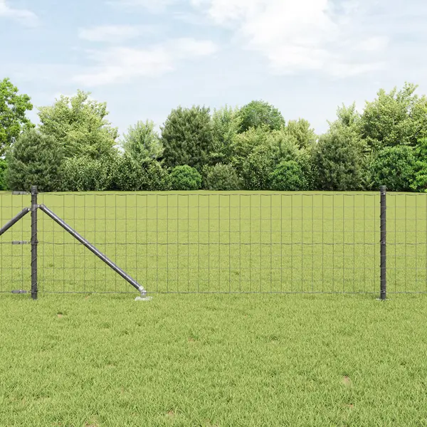 Gossi gard euro cu 13 stalpi cu varf 0.4x50 m otel galvanizat gri