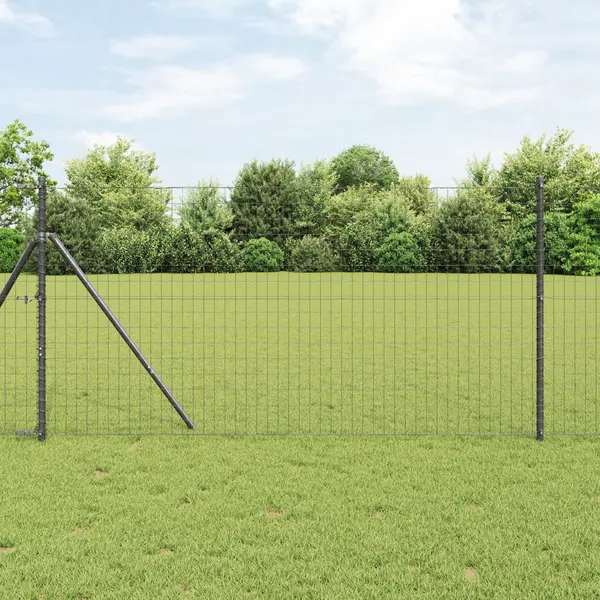Gossi gard euro cu 7 stalpi 1.2x10 m otel galvanizat gri