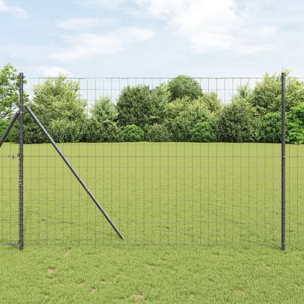 Gossi gard euro cu 7 stalpi 1.5x10 m otel galvanizat gri