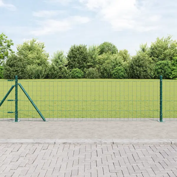 Gossi gard euro cu 7 stalpi cu flansa 0.4x10 m otel galvanizat