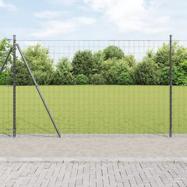 Gossi gard euro cu 7 stalpi flangati 1.5x10 m din otel galvanizat