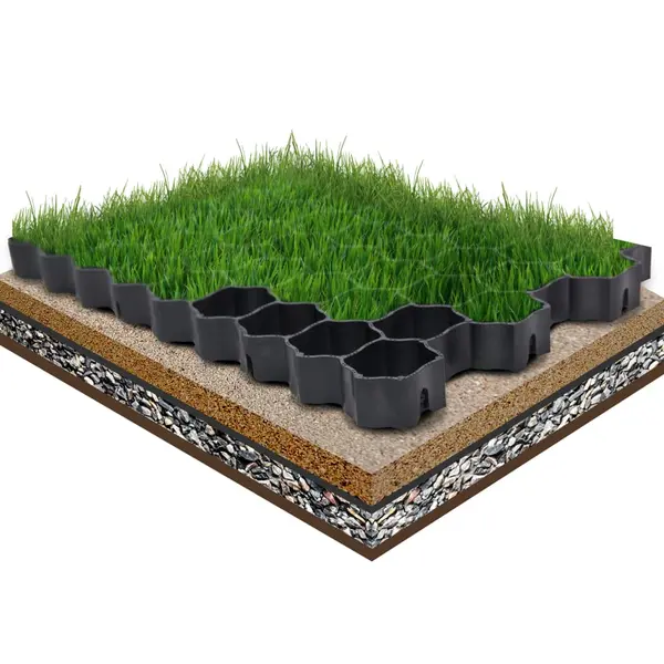 Gossi grilaje de gazon, 16 buc., negru, 60x40x3 cm, plastic