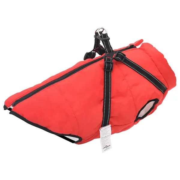 Gossi haina caini cu ham impermeabila reflectorizanta, rosu, 5xl