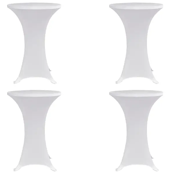 Gossi husa de masa cu picior, Ø80 cm, alb, elastic, 4 buc.