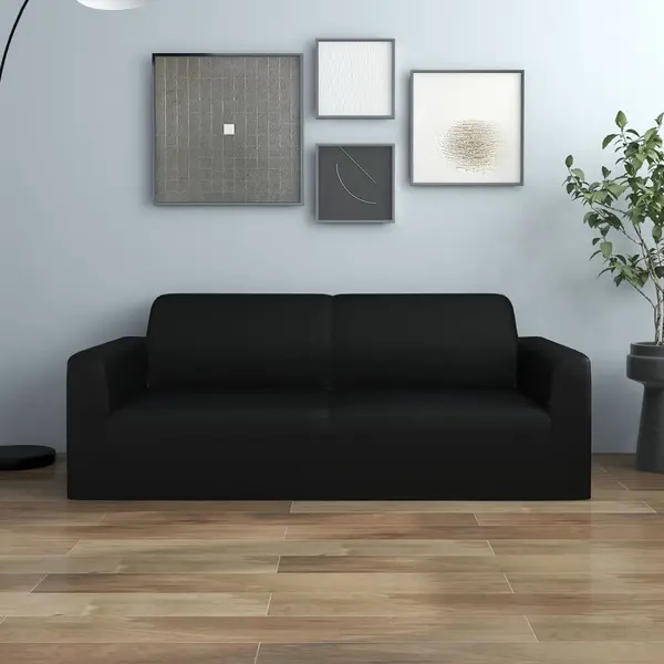 Gossi husa elastica pentru canapea cu 2 locuri negru poliester jerseu