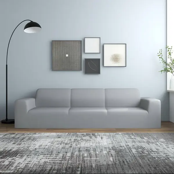 Gossi husa elastica pentru canapea cu 4 locuri poliester jersey gri