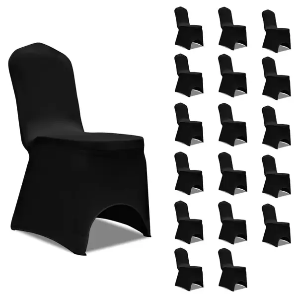 Gossi huse de scaun elastice, 18 buc., negru