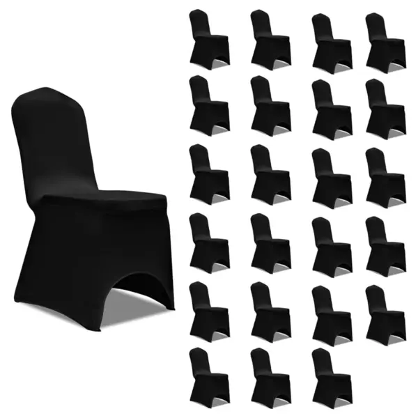 Gossi huse de scaun elastice, 24 buc., negru