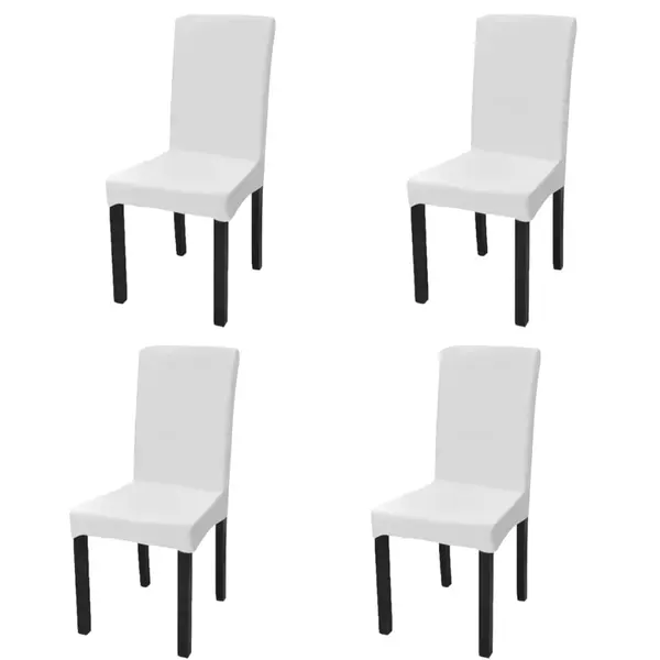 Gossi huse de scaun elastice drepte, 4 buc., alb