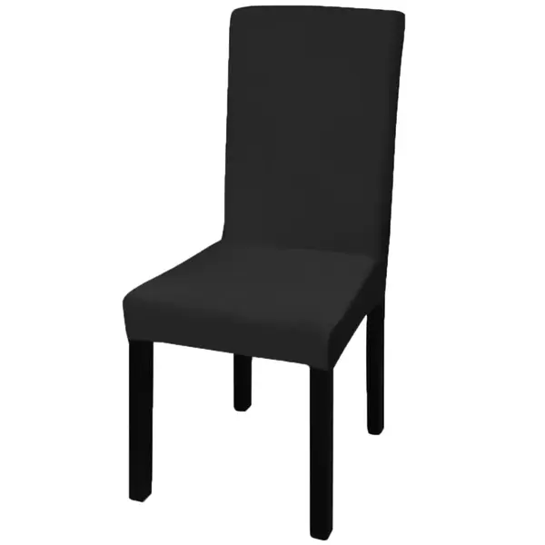 Gossi huse de scaun elastice drepte, 6 buc., negru
