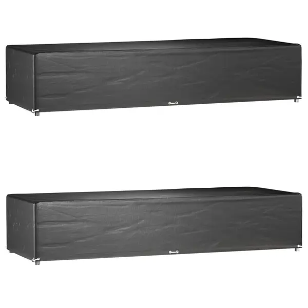 Gossi huse sezlong, 2 buc, 12 ocheti, 205x75x40 cm, polietilena