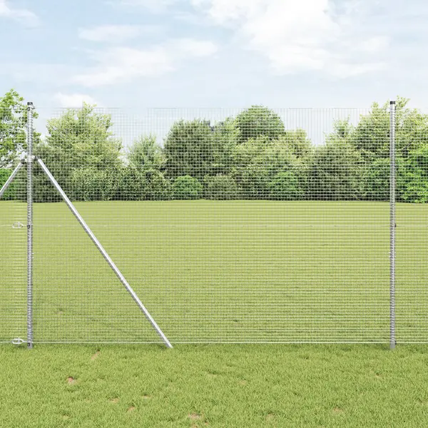 Gossi imprejmuire din sarma sudata cu 13 stalpi 1.5x50 m otel galvanizat