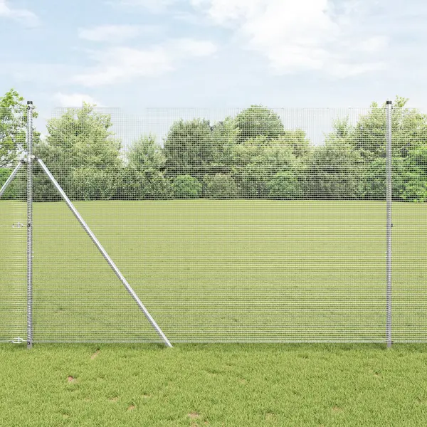 Gossi imprejmuire din sarma sudata cu 13 stalpi 1.5x50 m otel galvanizat