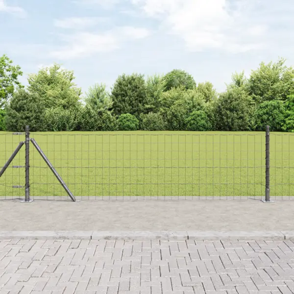 Gossi imprejmuire euro cu 13 posturi flansate 0,6x25 m otel galvanizat