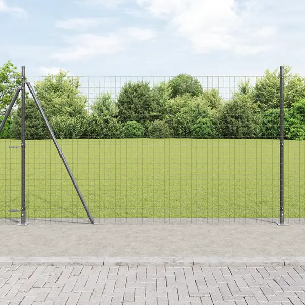 Gossi imprejmuirea euro cu 7 stalpi flansati 1.4x10 m din otel galvanizat