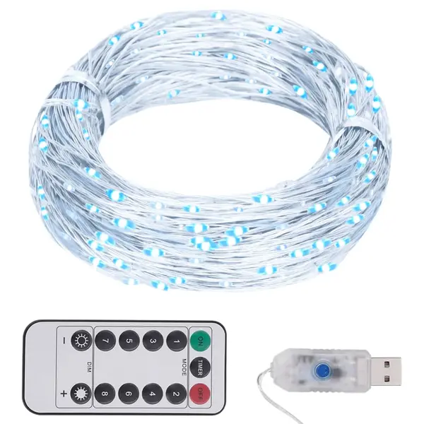 Gossi instalatie cu 150 led-uri, alb rece, 15 m