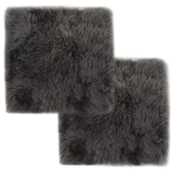 Gossi invelisuri scaun 2 buc. gri deschis 40x40cm piele oaie naturala