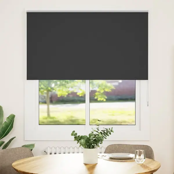 Gossi jaluza cu role opace negru 125x150 cm latime material 121,6 cm