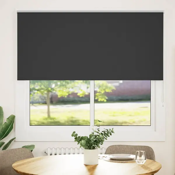 Gossi jaluza cu role opace negru 145x150 cm latime material 141,6 cm