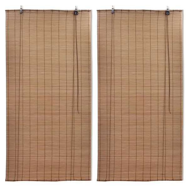 Gossi jaluzele din bambus tip rulou, 2 buc., maro, 100 x 160 cm