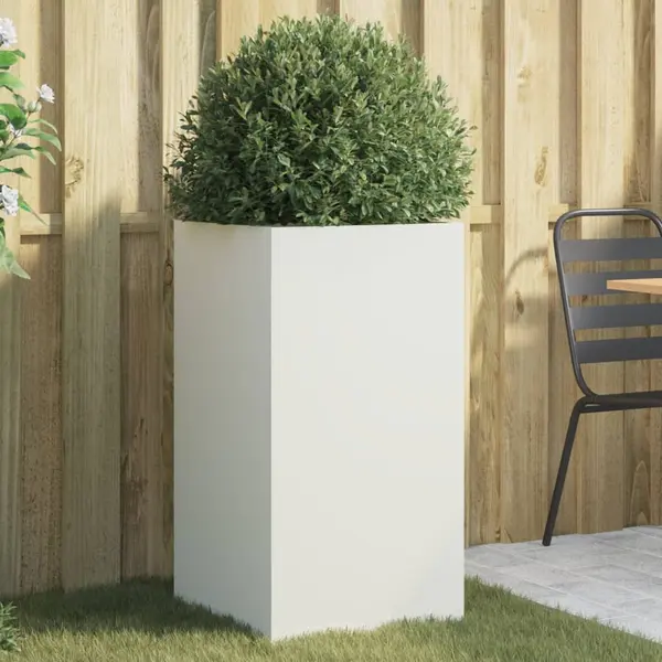 Gossi jardiniera, alb, 42x38x75 cm, otel laminat la rece