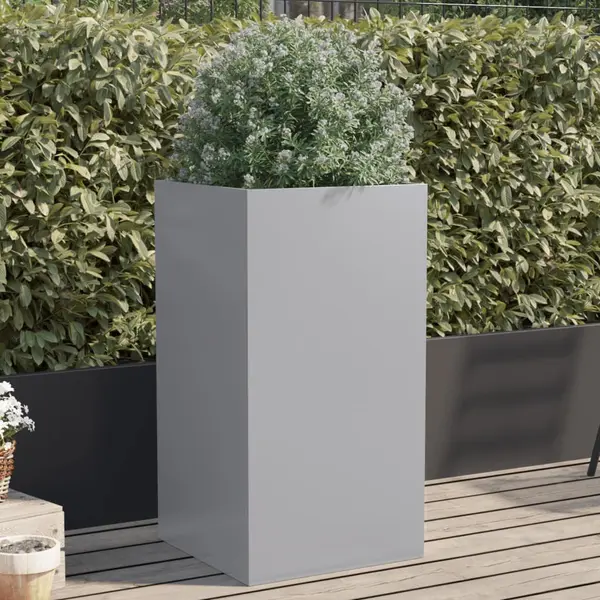 Gossi jardiniera, argintiu, 42x38x75 cm, otel galvanizat