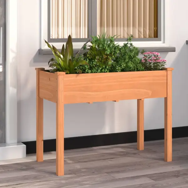 Gossi jardiniera cu captuseala, maro, 118x59x76 cm, lemn masiv brad