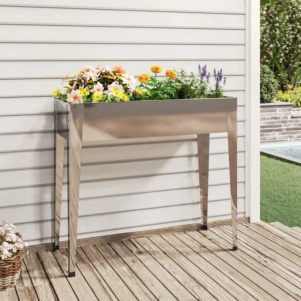 Gossi jardiniera de gradina, 100,5x40,5x90 cm, otel galvanizat
