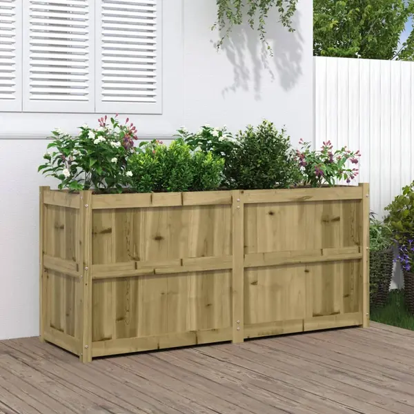 Gossi jardiniera de gradina, 150x50x70 cm, lemn de pin impregnat