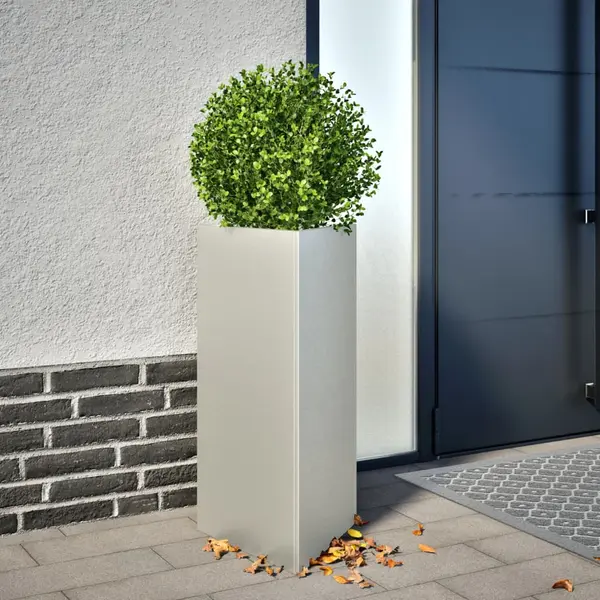 Gossi jardiniera de gradina, 40x34,5x70 cm, otel inoxidabil, triunghi