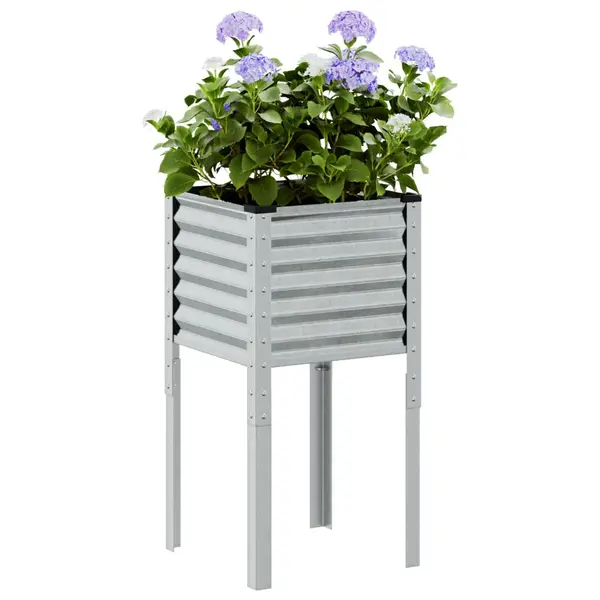 Gossi jardiniera de gradina, 45x45x88 cm, otel galvanizat