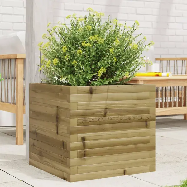 Gossi jardiniera de gradina, 50x50x45,5 cm, lemn de pin impregnat